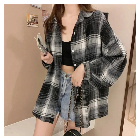 Dámská kostkovaná košile – volný střih, vintage styl