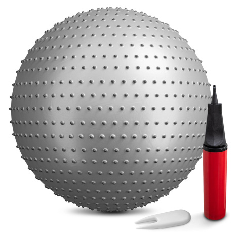 Gymnastický míč s výčnělky 65cm stříbrný Hop-sport