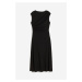 H & M - Řasené žerzejové šaty - černá