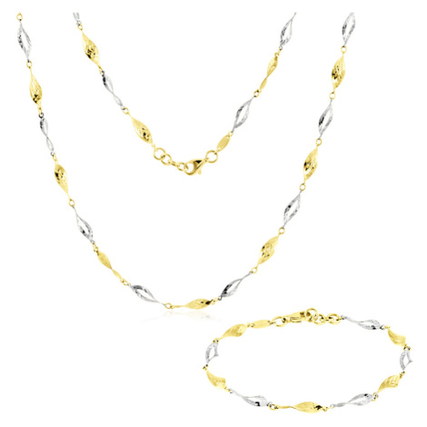 GEMMAX Jewelry Souprava zlatých dámských šperků - náhrdelník a náramek GLKCN-21861-21881