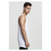 Long Shaped Open Edge Loose Tank - white