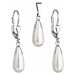 Sada šperků s perlami Swarovski náušnice a přívěsek bílá perla slza 39119.1