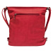 Střední červený kabelko-batoh 2v1 s praktickou kapsou Ginette