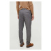 Kalhoty Sisley pánské, šedá barva, přiléhavé