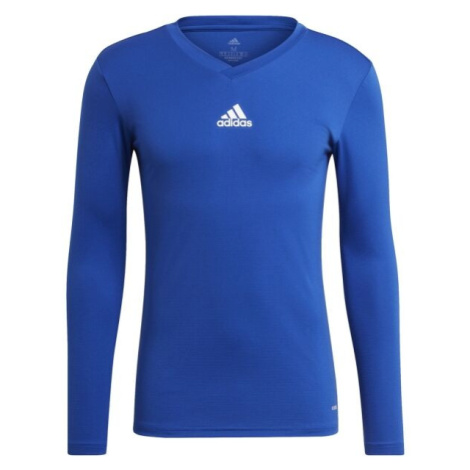 adidas TEAM BASE LONG SLEEVE TEE Pánské fotbalové triko, modrá, velikost