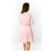 Bavlněné dámské šaty v pudrově růžové barvě s výšivkou model 7274552 - MADE IN ITALY