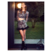 Koton A Crop Evening Dress blouse with Sequined Feather Detailed Long Sleeves.