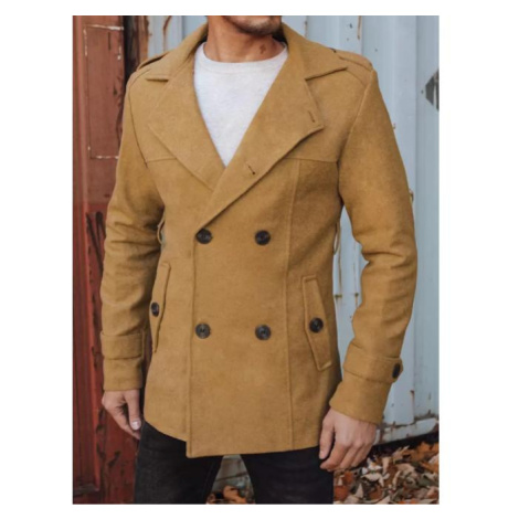 Dvouřadý pánský kabát v hnědé barvě