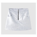 Calvin Klein Calvin Klein dámská koženková stříbrná sukně FAUX LEATHER MINI SKIRT