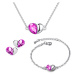 Sisi Jewelry Souprava náhrdelníku, náušnic a náramku Heart Rose - srdíčko SET2035-NTSET1088(3) R