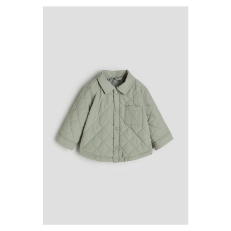 H & M - Prošívaná košilová bunda - zelená H&M