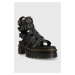 Kožené sandály Dr. Martens Ricki Gladiator dámské, černá barva, na platformě, DM27402001.Ricki.G