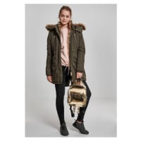 Dámská bunda // Urban classics Ladies Imitation Fur Parka dark olive