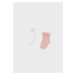 2 pack ponožek s krajkou bílo-růžové BABY Mayoral