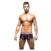 ANDREW CHRISTIAN boxerky pánské černé Show-It Tagless Boxer s růžovými a žlutými pruhy 9708