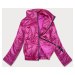 Krátká růžová dámská bunda se stojáčkem (B8122-83)
