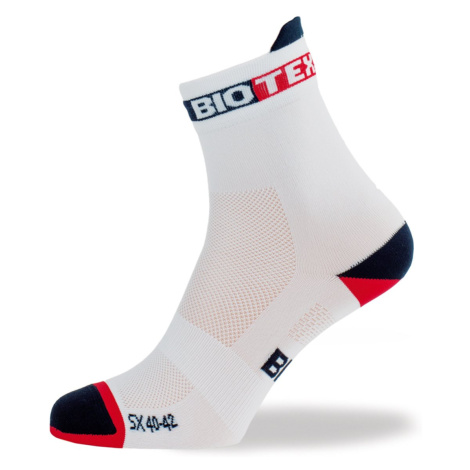 BIOTEX Cyklistické ponožky klasické - NET - bílá