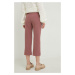 Kalhoty Answear Lab dámské, růžová barva, jednoduché, high waist