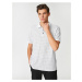 Koton Polo Neck T-Shirt with Buttons, Geometric Print, Short Sleeves, Slim Fit.