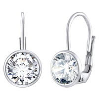 Silvego Elegantní stříbrné náušnice s čirými Swarovski Zircony SILVEGOB70607S