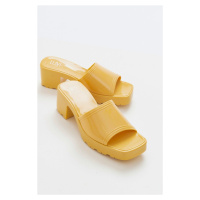 LuviShoes 250 Yellow Women's Heeled Slippers