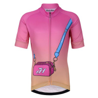 HOLOKOLO Cyklistický dres s krátkým rukávem - CANDYBAG KIDS - růžová/žlutá