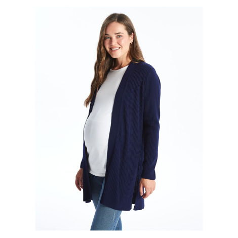 LC Waikiki Shawl Collar Plain Long Sleeve Maternity Knitwear Cardigan