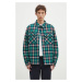 Košilová bunda Billionaire Boys Club Padded Check Overshirt zelená barva, oversize, B24430