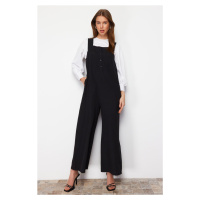 Trendyol Black Thick Strap Button Detailed Wide Leg Woven Jumpsuit