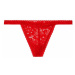 Victorias Secret sexy krajkové kalhotky Floral Lace V-string Panty červené