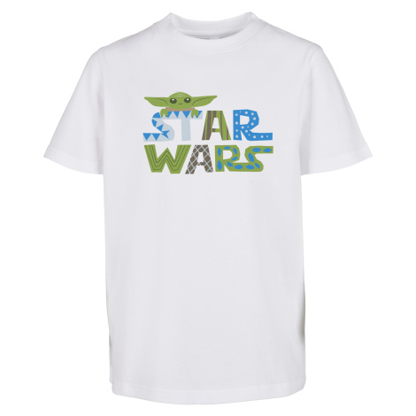 Dětské tričko s barevným logem Star Wars bílé