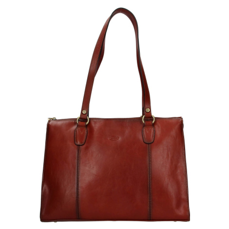 Elegantní dámská kožená kabelka Katana Jarusk - hnědá