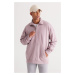 AC&Co / Altınyıldız Classics Men's Dusty Rose Oversize Loose Cut Fleece Thread Standing Bato Col