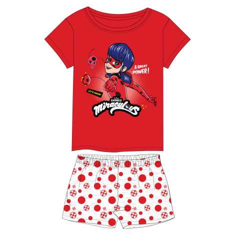 Dívčí pyžamo - Kouzelná Beruška Miraculous 5204245, červená / šedý melír Barva: Červená