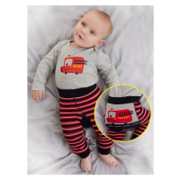 Denokids Fire Brigade Baby Boy Body Tights-Pants Set