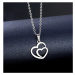 Camerazar Elegantní náhrdelník srdce z chirurgické oceli 316L, stříbrný, délka 45 cm
