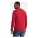 Ombre Pánské tričko s dlouhým rukávem Henley červená Červená