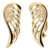 Sříbrné pozlacené naušnice andělská křídla STNAU0852F