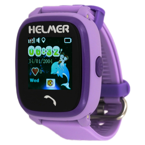 Helmer Chytré dotykové hodinky s GPS lokátorem LK 704 fialové