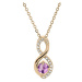 Troli Okouzlující pozlacený náhrdelník s ametystem PO/SP08340AM