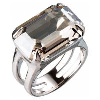 Evolution Group Stříbrný prsten s krystaly šedý 35806.5