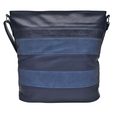 Velká tmavě modrá crossbody kabelka s pruhy Valery Tapple