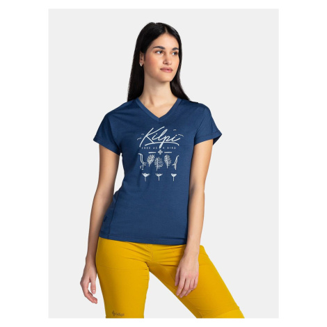 Tmavě modré dámské tričko z Merino vlny Kilpi MERIN-W