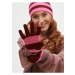 Růžové dámské pruhované rukavice GAP