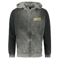 Nirvana Smiley Mikina s kapucí na zip šedá/cerná
