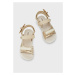 Sandále kožené páskové s mašlí zlaté MINI Mayoral