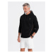 Men's hoodie with zippered pocket - black V4 OM-SSNZ-22FW-006