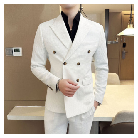 Texturovaný oblek, sako dvouřadé + kalhoty JFC FASHION