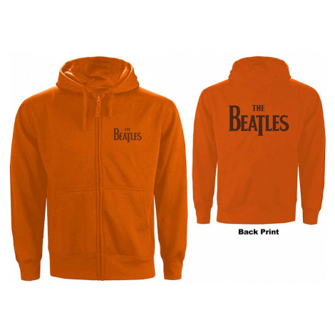 The Beatles mikina, Drop T Logo With Back Print Orange, pánská RockOff
