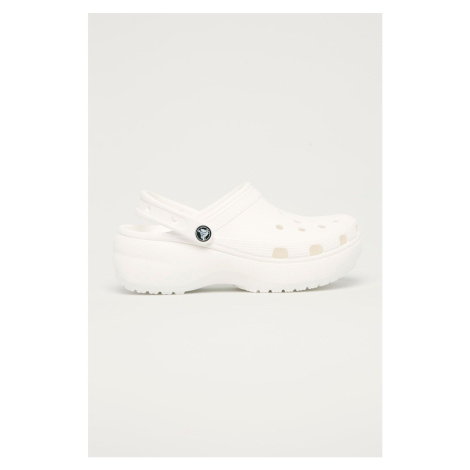 Pantofle Crocs Classic Platform Clog dámské, bílá barva, 207989